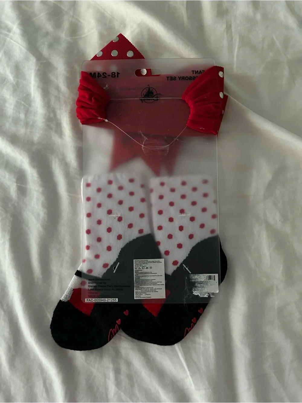 Red Polka Dot Minnie Mouse Bow & Sock Set for toddlers